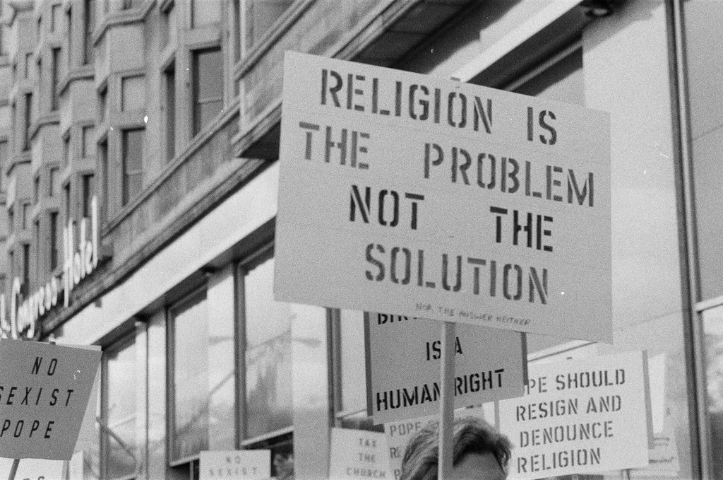 Atheist protest marchers - Bob (Robert) Black for Chicago Sun-Times