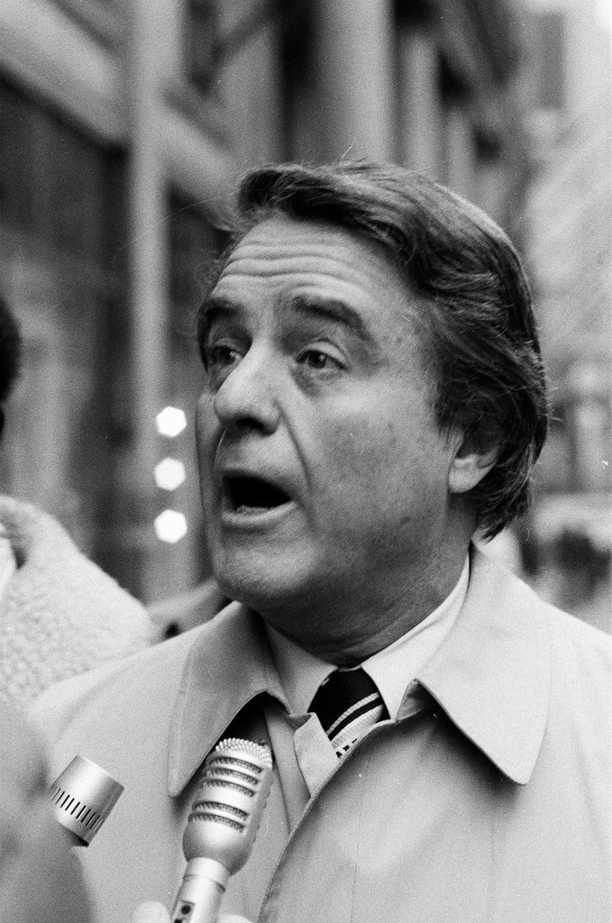Sargent R. Shriver greets people on the street - Howard D. Simmons for Chicago Sun-Times