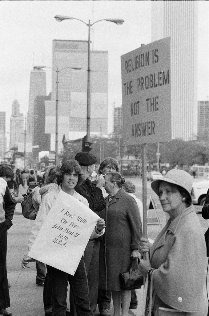 Atheist protest marchers - Bob (Robert) Black for Chicago Sun-Times
