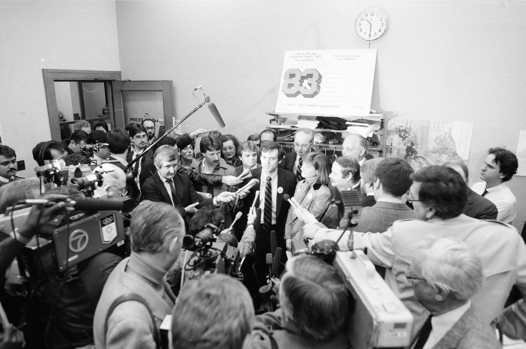Press conference regarding banning lights at Wrigley Field - Jarvinen for Chicago Sun-Times