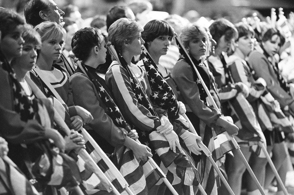 President Ronald Reagan speaks at the College of DuPage - Al Podgorski for Chicago Sun-Times