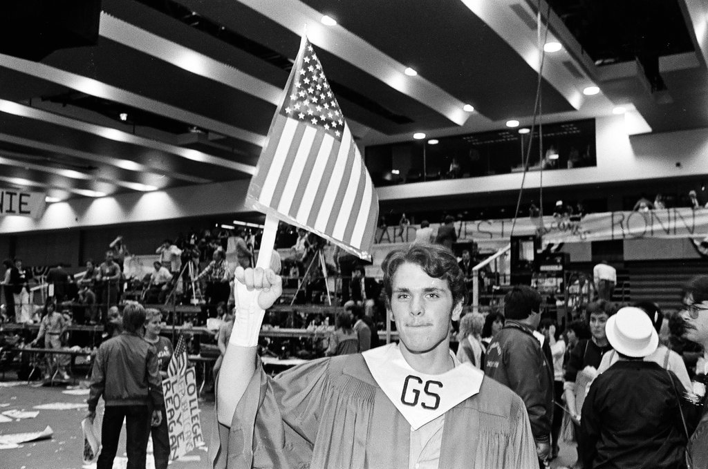 President Ronald Reagan speaks at the College of DuPage - Al Podgorski for Chicago Sun-Times