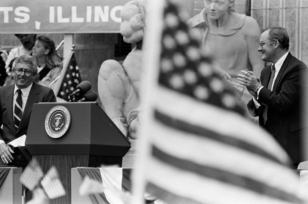 Ronald Reagan speaks at Bloom Township High School - Nancy Stuenkel for Chicago Sun-Times