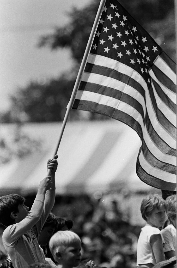 Ronald Reagan speaks at Bloom Township High School - Nancy Stuenkel for Chicago Sun-Times