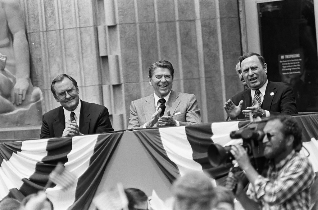 Ronald Reagan speaks at Bloom Township High School - Nancy Stuenkel for Chicago Sun-Times