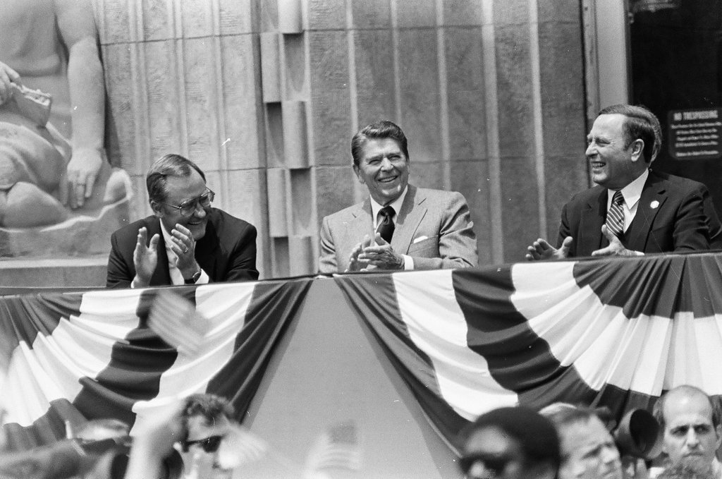 Ronald Reagan speaks at Bloom Township High School - Nancy Stuenkel for Chicago Sun-Times