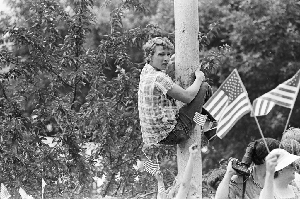Ronald Reagan speaks at Bloom Township High School - Nancy Stuenkel for Chicago Sun-Times