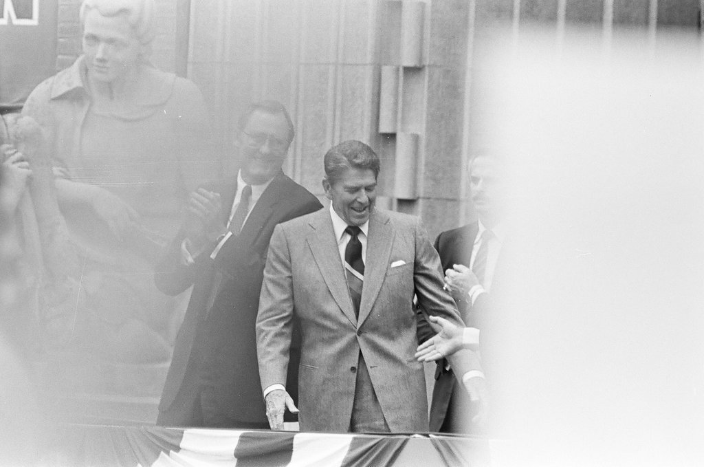 Ronald Reagan speaks at Bloom Township High School - Nancy Stuenkel for Chicago Sun-Times