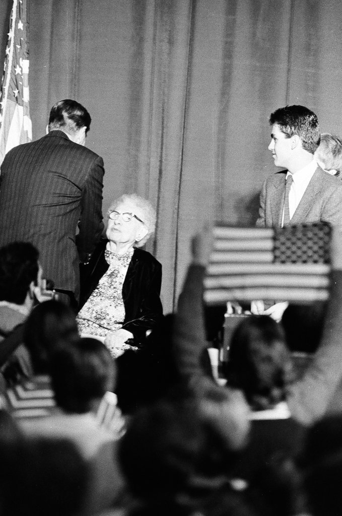 President Ronald Reagan speaks at Bolingbrook High School - Jarvinen for Chicago Sun-Times