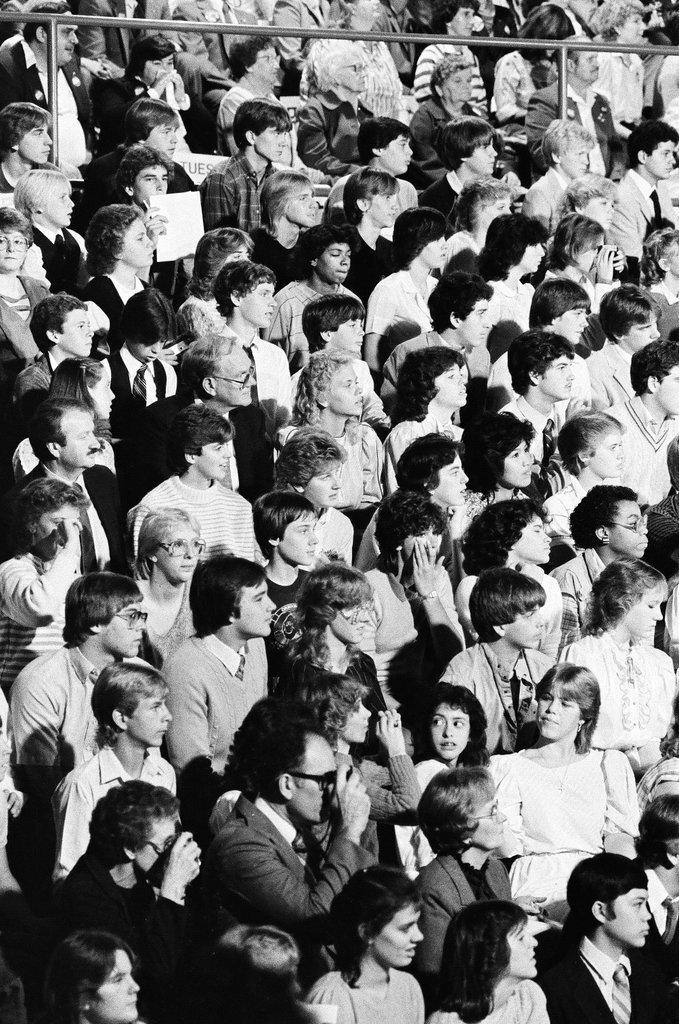 President Ronald Reagan speaks at Bolingbrook High School - Jarvinen for Chicago Sun-Times