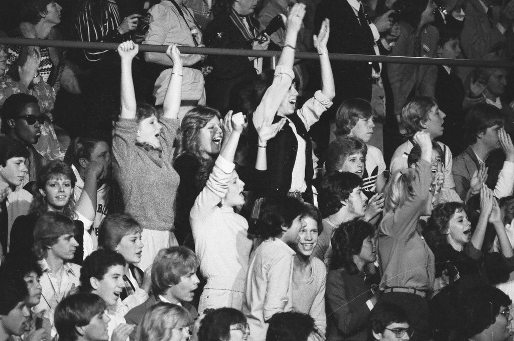 President Ronald Reagan speaks at Bolingbrook High School - Jarvinen for Chicago Sun-Times