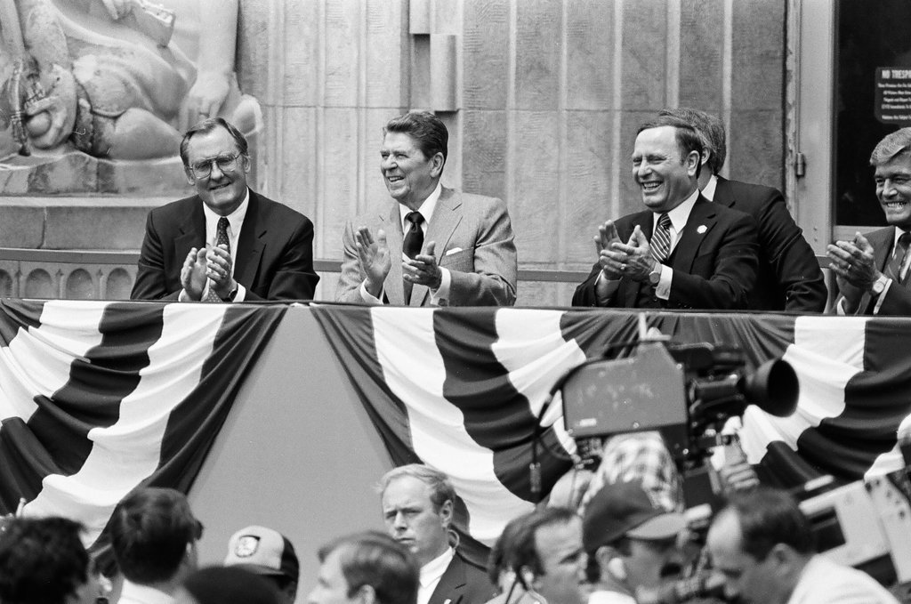 Ronald Reagan speaks at Bloom Township High School - Jarvinen for Chicago Sun-Times