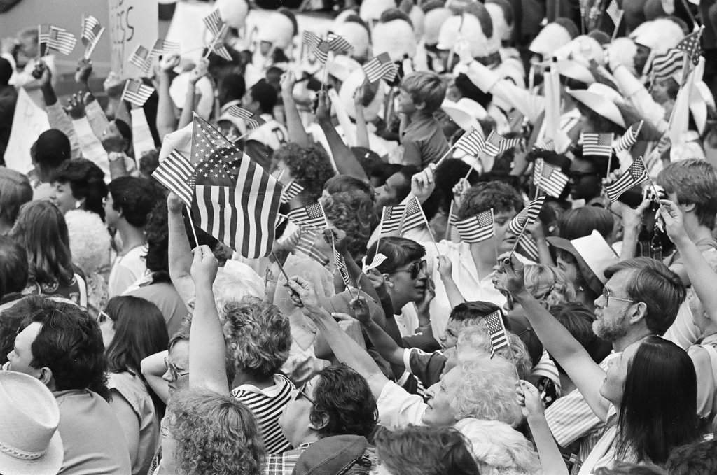 Ronald Reagan speaks at Bloom Township High School - Jarvinen for Chicago Sun-Times