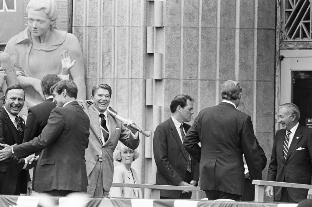 Ronald Reagan speaks at Bloom Township High School - Jarvinen for Chicago Sun-Times