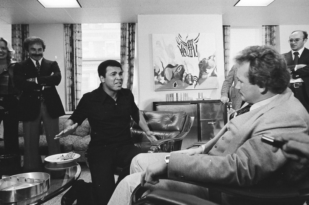 Muhammad Ali and Scott Ledoux at press conference - Don Bierman for Chicago Sun-Times