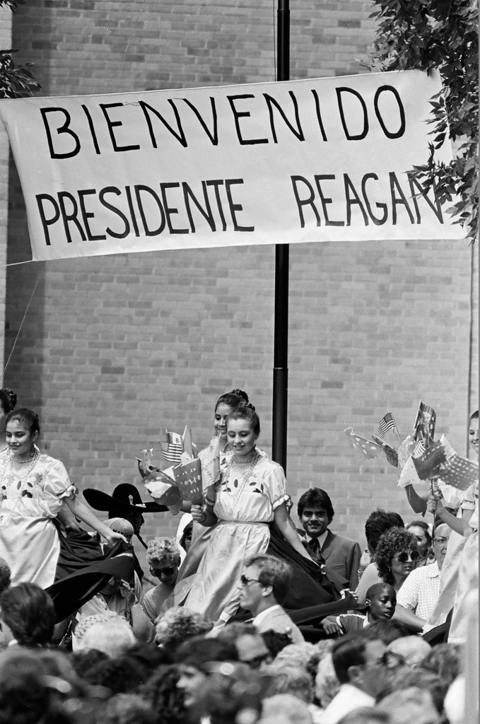 Ronald Reagan speaks at Bloom Township High School - Jarvinen for Chicago Sun-Times