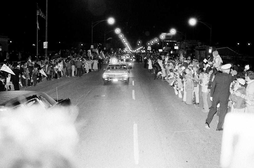 Pope John Paul II motorcade - Jim Frost for Chicago Sun-Times