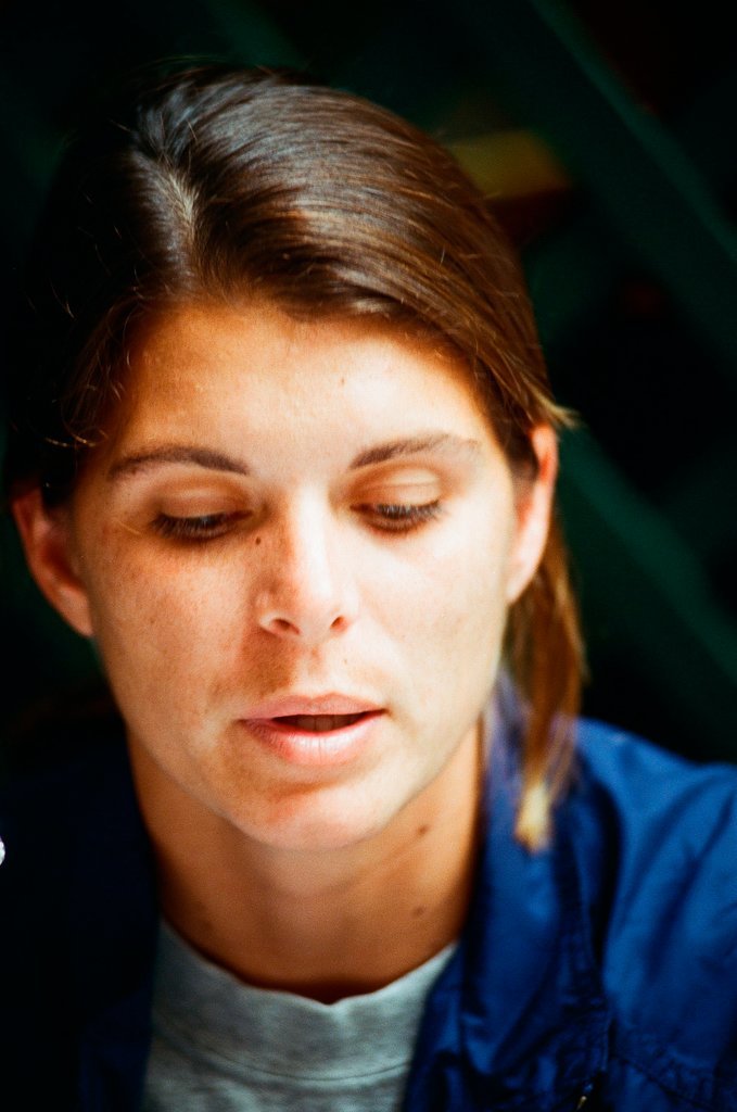 Mia Hamm and teammates at media gathering - Rich Hein for Chicago Sun-Times