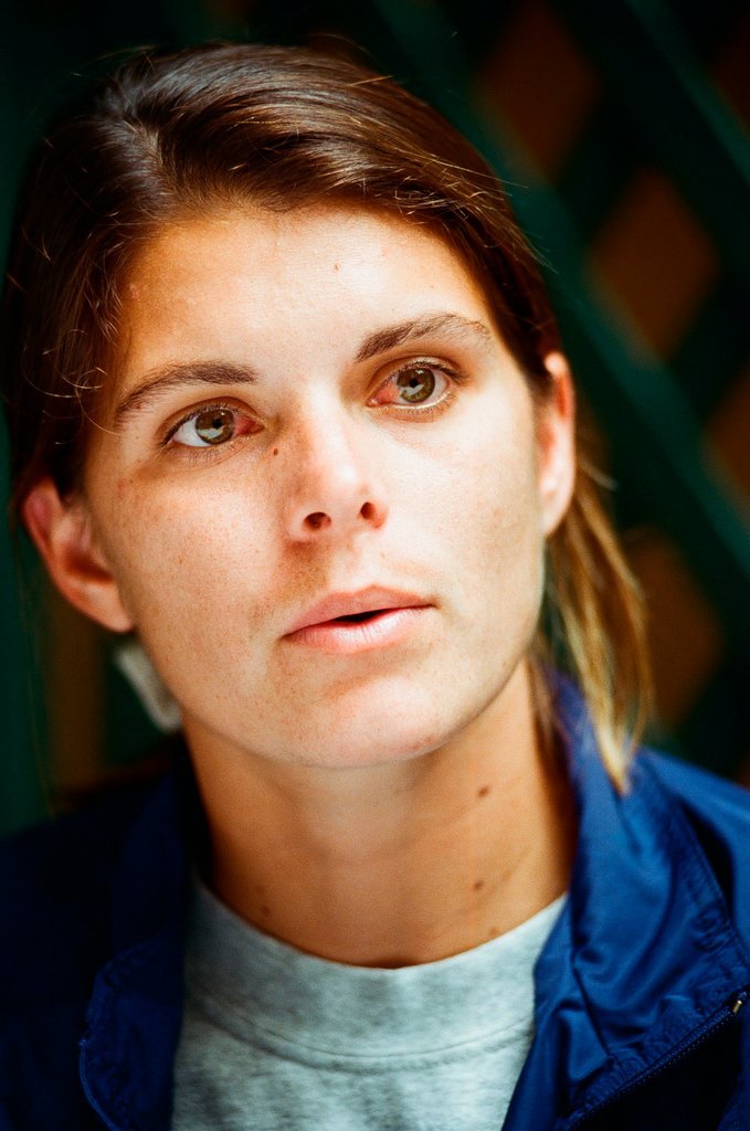 Mia Hamm and teammates at media gathering - Rich Hein for Chicago Sun-Times