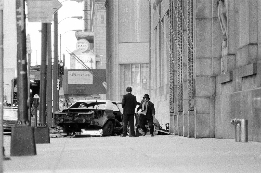 Dan Akroyd and John Belushi film chase sequence - Richard Derk for Chicago Sun-Times