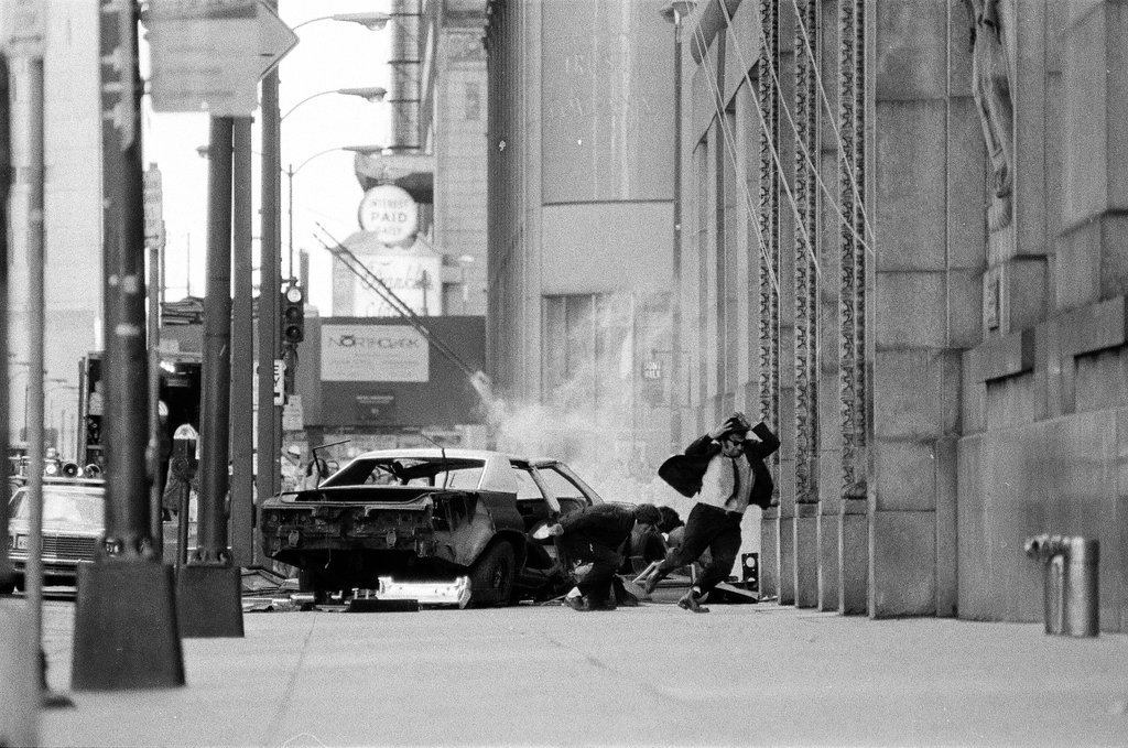 Dan Akroyd and John Belushi film chase sequence - Richard Derk for Chicago Sun-Times