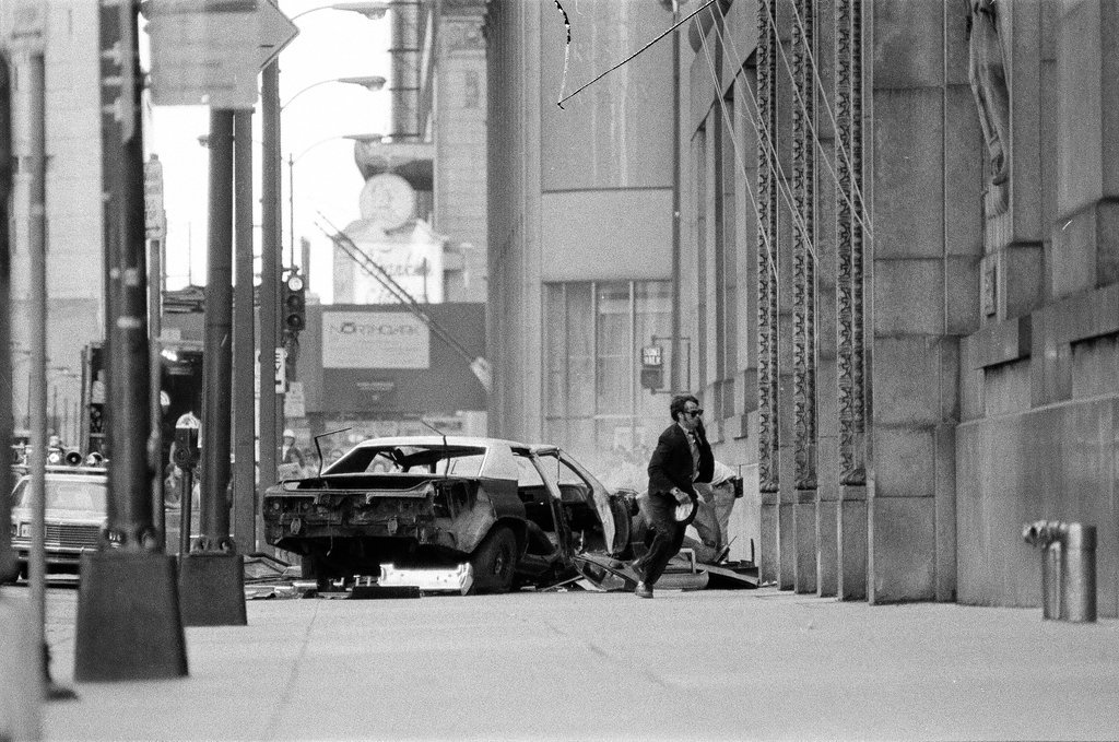 Dan Akroyd and John Belushi film chase sequence - Richard Derk for Chicago Sun-Times