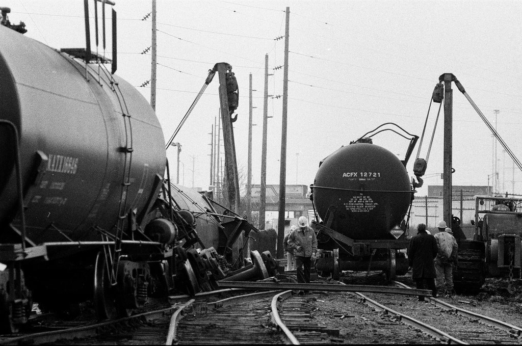Railroad tank cars overturn - Chicago Sun-Times