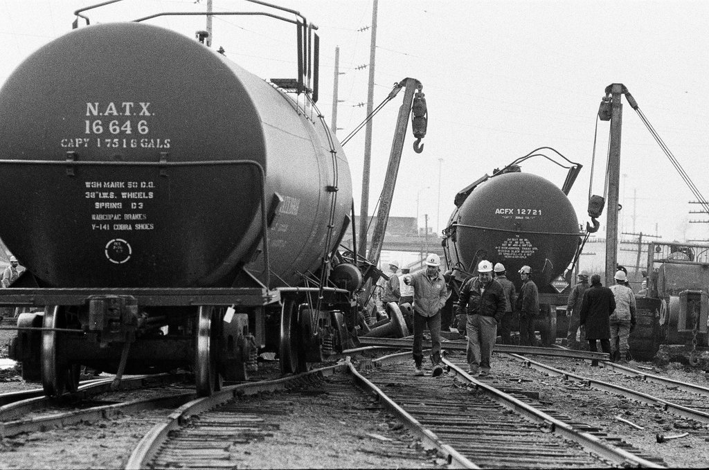 Railroad tank cars overturn - Chicago Sun-Times