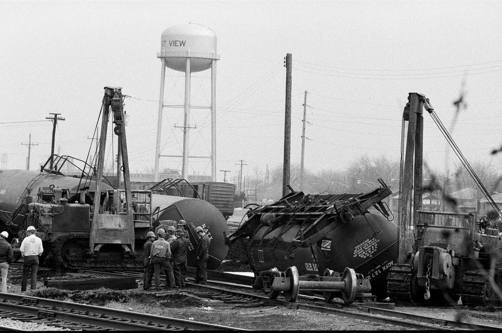 Railroad tank cars overturn - Chicago Sun-Times