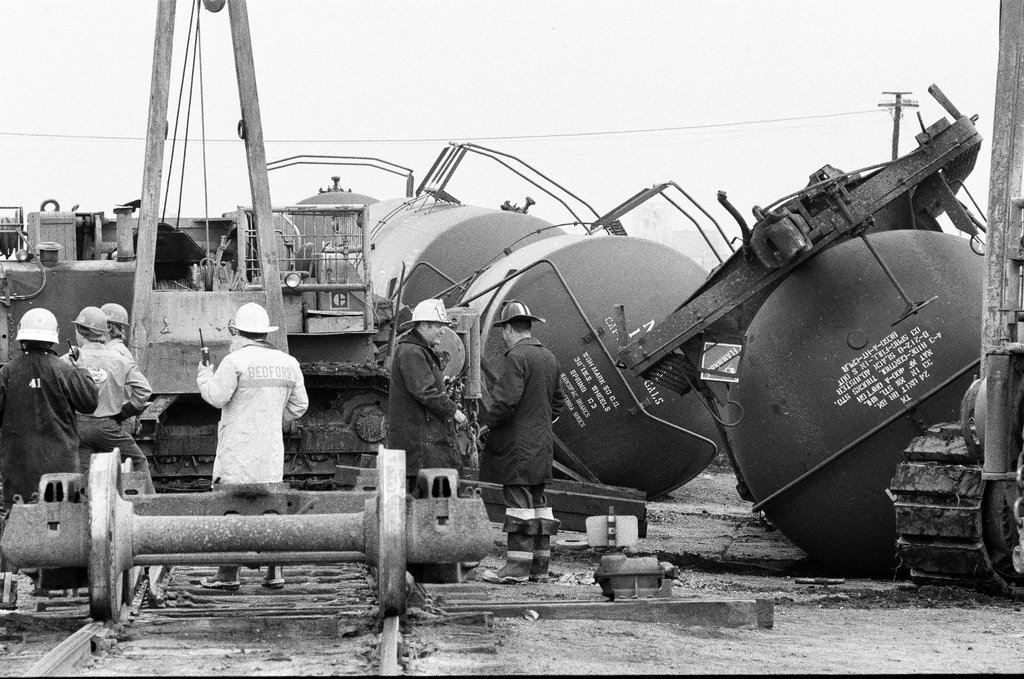Railroad tank cars overturn - Chicago Sun-Times