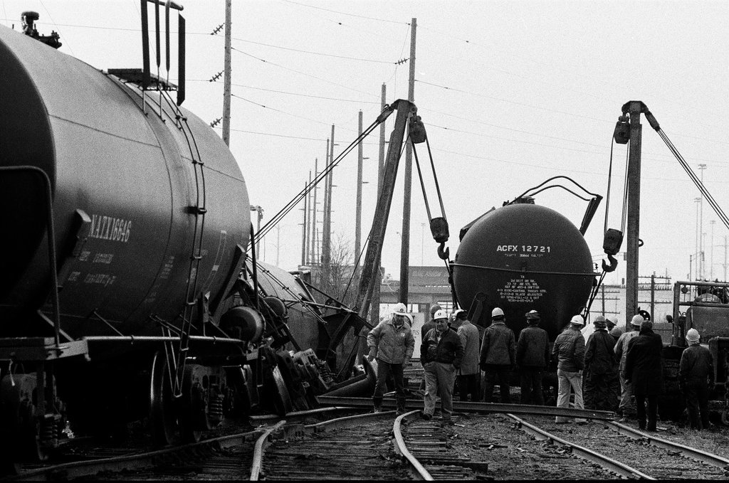 Railroad tank cars overturn - Chicago Sun-Times