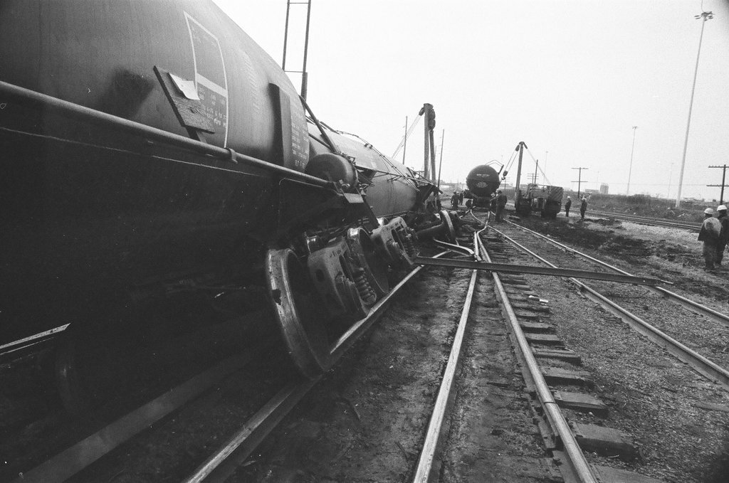 Railroad tank cars overturn - Chicago Sun-Times