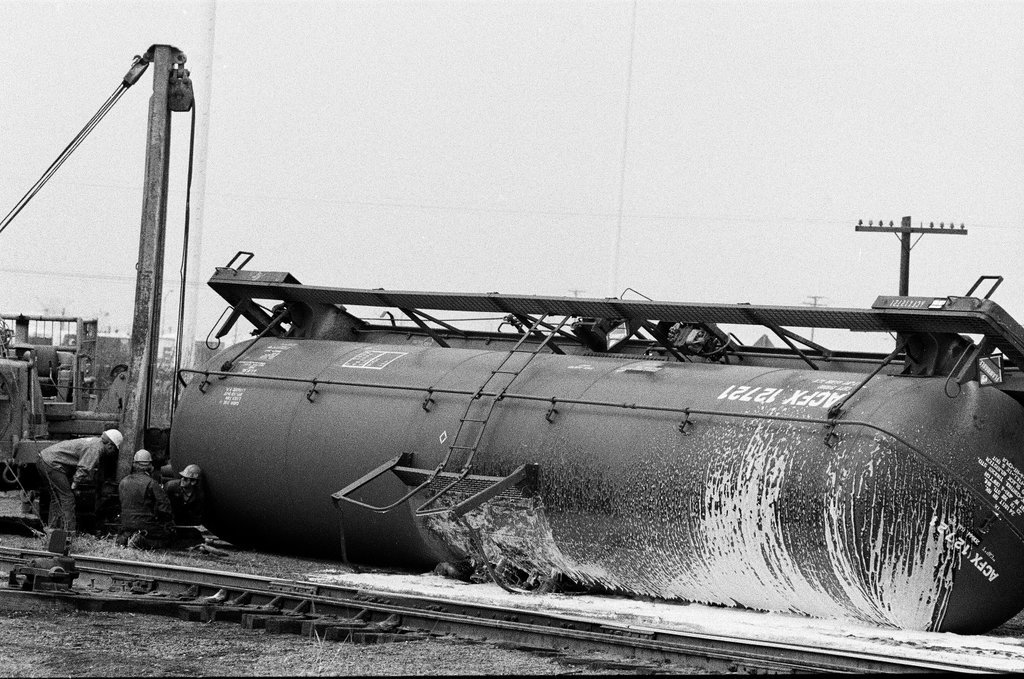 Railroad tank cars overturn - Chicago Sun-Times