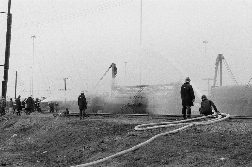 Railroad tank cars overturn - Chicago Sun-Times