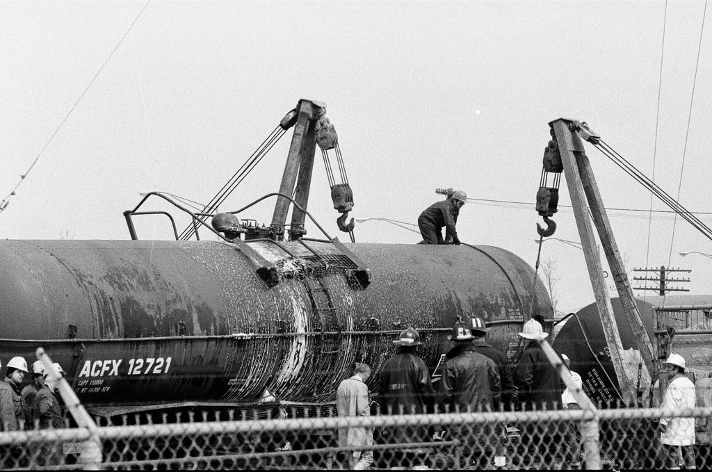 Railroad tank cars overturn - Chicago Sun-Times
