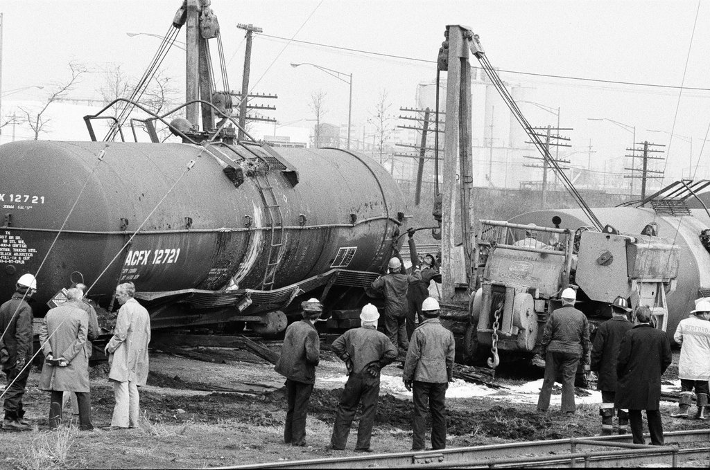Railroad tank cars overturn - Chicago Sun-Times