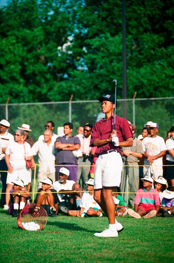 Tiger Woods hitting golf balls - Chicago Sun-Times