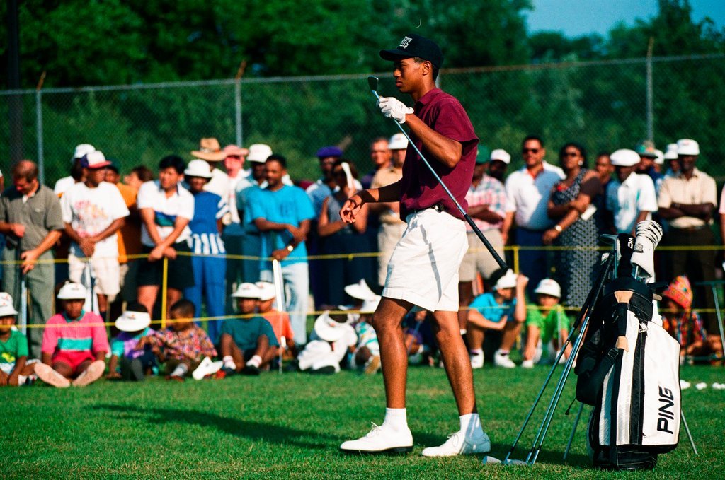 Tiger Woods hitting golf balls - Chicago Sun-Times