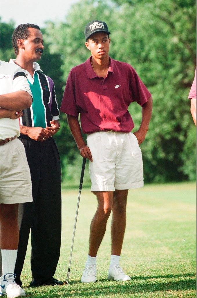 Tiger Woods hitting golf balls - Chicago Sun-Times