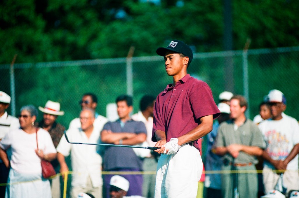 Tiger Woods hitting golf balls - Chicago Sun-Times