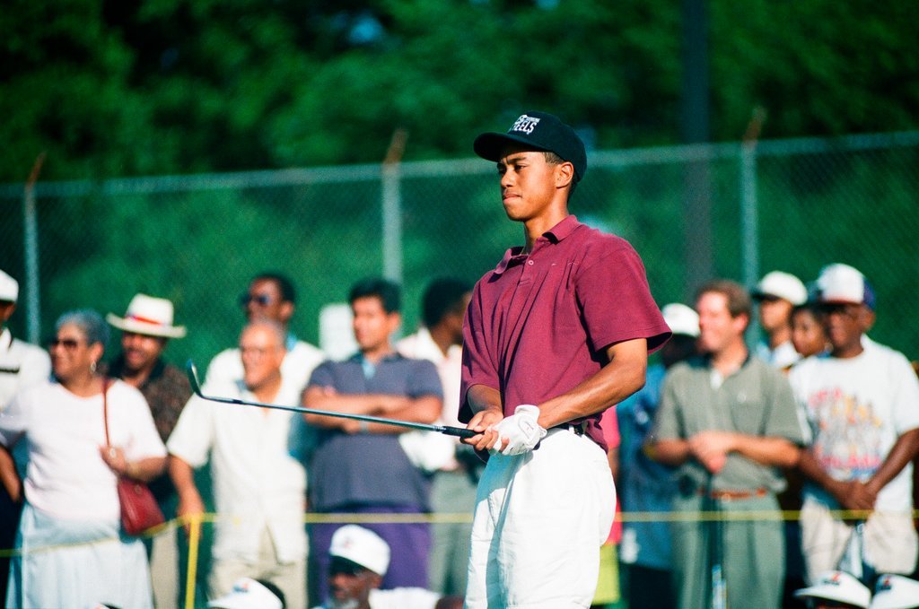Tiger Woods hitting golf balls - Chicago Sun-Times