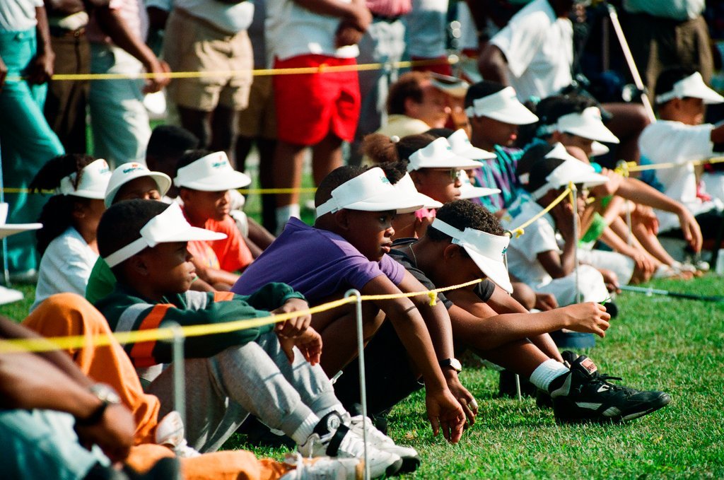 Tiger Woods hitting golf balls - Chicago Sun-Times