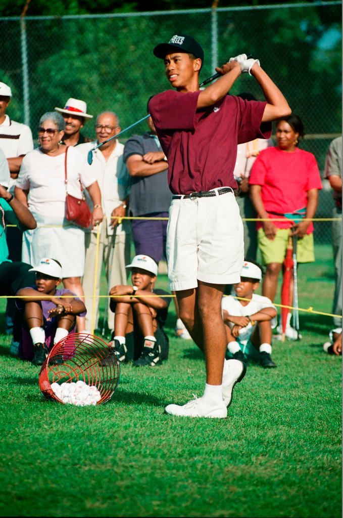 Tiger Woods hitting golf balls - Chicago Sun-Times