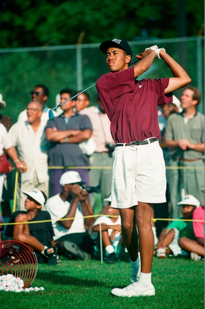 Tiger Woods hitting golf balls - Chicago Sun-Times