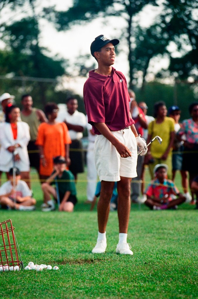 Tiger Woods hitting golf balls - Chicago Sun-Times