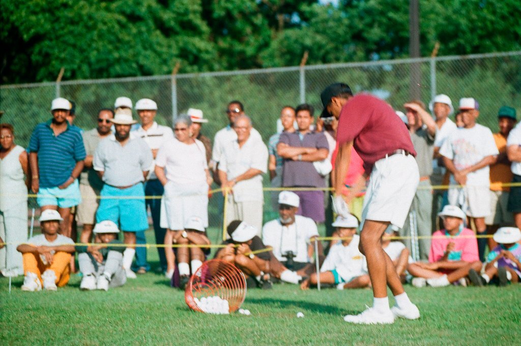 Tiger Woods hitting golf balls - Chicago Sun-Times