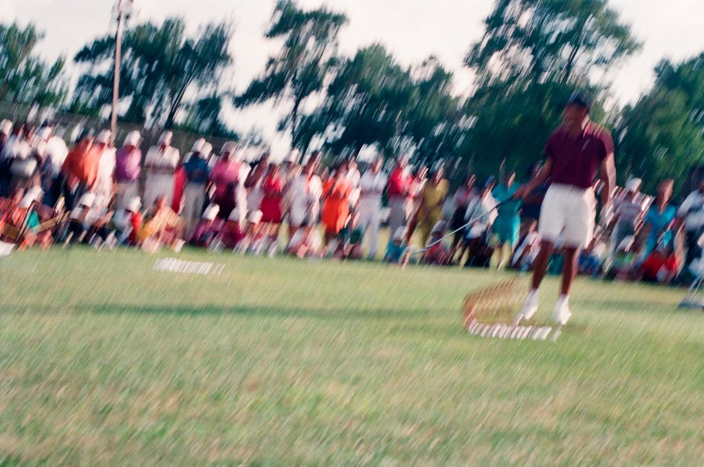 Tiger Woods hitting golf balls - Chicago Sun-Times