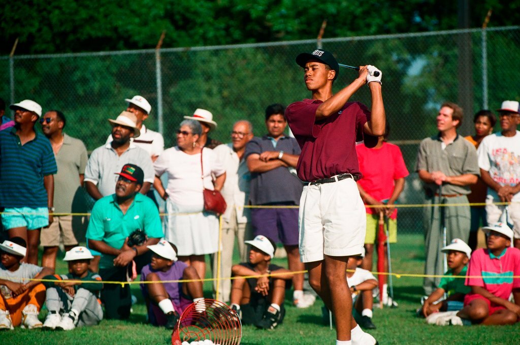 Tiger Woods hitting golf balls - Chicago Sun-Times