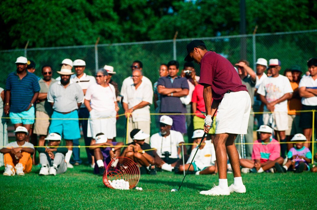 Tiger Woods hitting golf balls - Chicago Sun-Times