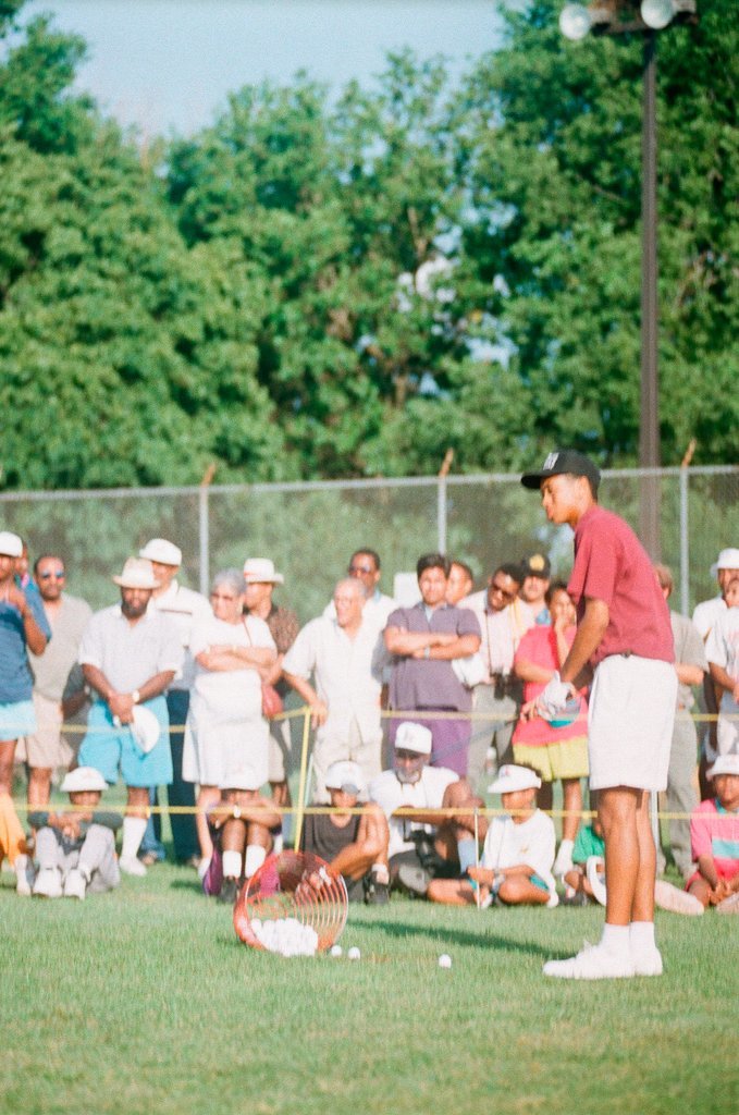 Tiger Woods hitting golf balls - Chicago Sun-Times
